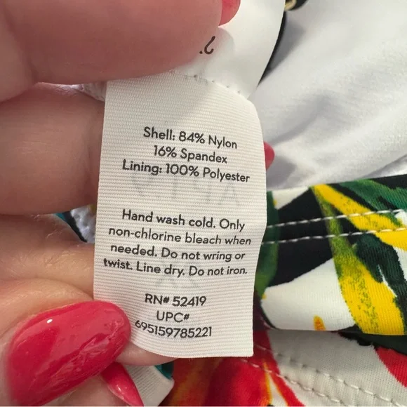Apt. 9 Batik Tankini Top NWT size 2X Colorful Palm Print Halterkini Swimsuit - Picture 8 of 10